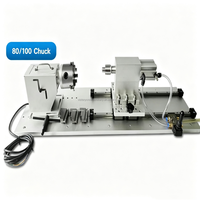 Automatisches Drehindexierungs-Set 80mm Hohl-Drehtisch mit pneumatisch unterstütztem Reitstock, Digitalsteuerung für kompaktes Fräsen