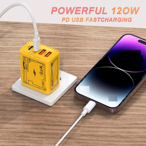 2025 sản phẩm hàng đầu 120W gan 4 Multy Cổng sạc kép USB 2 Type-C QC3.0 PD sạc nhanh 4 trong 1 cáp dữ liệu Set cho điện thoại di động - Product Image 6