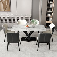 Table à manger directement de l'usine, table de cuisine en gros avec 4/6/8 chaises de cuisine rembourrées pour salle à manger