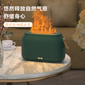 Christmas Aroma <b>Diffuser</b> <b>Essential</b> <b>Oil</b> Humidifier With Flame Effect USB Powered Home Bedroom Night Light Silent Operation - Product Image 3