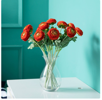 Ranunculus artificiel réaliste en gros, tige de 50 cm en soie pour décoration de mariage et d'événements de luxe, personnalisable en vrac