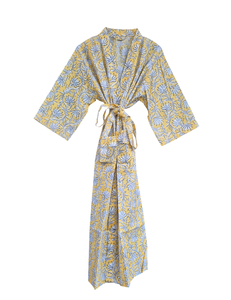 ชุดกิโมโนผู้หญิงลดราคา ไซส์ใหญ่ สีขาว ผ้าฝ้าย พิมพ์ลายดอกไม้ด้วยมือ สำหรับใส่พักผ่อน มีราคาขายส่ง - Product Image 1