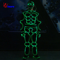 Costume de danse à fibres optiques LED, combinaison lumineuse RGB Tron pour spectacle sur scène, rave party, Halloween, spectacle en club