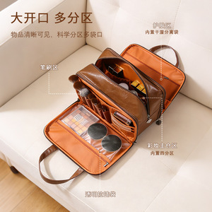 Portable Waterproof <b>Large</b> Capacity <b>Cosmetic</b> <b>Bag</b> With Multiple Compartments For Travel And Everyday Use - Product Image 1