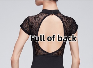 Body da Danza Classica in Pizzo Nero Sexy, <span class=keywords><strong>Abbigliamento</strong></span> da <span class=keywords><strong>Ballerina</strong></span> in Rete per Spettacoli Teatrali da Donna - Product Image 3