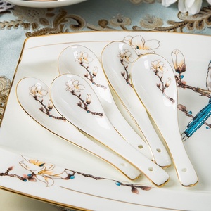 Service de table en céramique de Jingdezhen, vaisselle en porcelaine fine, bol et assiette Phnom Penh, luxe léger, nouveau style chinois, pour la maison, cadeau de pendaison de crémaillère personnalisé - Product Image 3