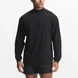 Camiseta Deportiva de Manga Larga para Hombre, Holgada, Transpirable, de Algodón Peinado y Elastano, para Gimnasio, Fitness y Entrenamiento - Product Image 2