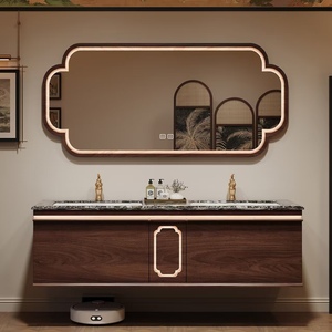 BALOM Classic Style Bathroom Cabinet Large Capacity Wood Plywood Melamine MDF Vanity with Smart Mirror and OEM - Product Image 1