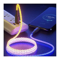 Câble de charge rapide lumineux LED de qualité 3 en 1 RGB pour iPhone 6A Micro USB Type C Câble de charge pour Samsung