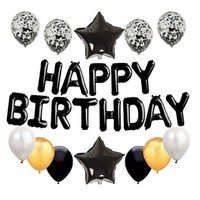 Vente en gros de ballons colorés de 16 pouces joyeux anniversaire en aluminium pour décorations de fête