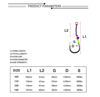WEIHE 2 pièces/paquet 10 pièces/paquet Accessoires de pêche à la jigging Jigs PE Assist Barbed en acier inoxydable pour jigging lent