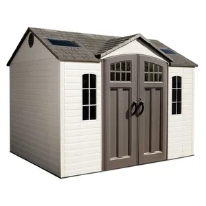 Outdoor Backyard Hdpe Facilmente Montado Rot Proof Shed Jardim Grande Resina Plástica Casas Shed Armazenamento