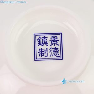 RZKX16-H-P-M-K Plato de Arroz de Cerámica Ecológica con Diseño de Plantas Azules y Blancas de Jingdezhen de 4.5 Pulgadas para Uso en Restaurantes - Product Image 6