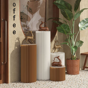 Support de <span class=keywords><strong>colonne</strong></span> en nid d'abeille en papier recyclable Affichage cylindrique rotatif à 360 ° pour la décoration de magasin de détail - Product Image 2