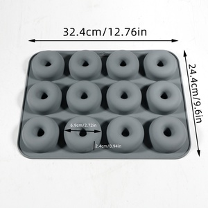 12-Compartment <b>Silicone</b> Mold for Cake <b>Baking</b>, Donut-Shaped Mold for DIY Decoration and Molding - Product Image 6