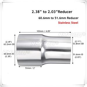 Adaptateur de réducteur d'échappement universel en acier inoxydable pour voiture, connecteur de tuyau 76mm 63mm 60mm vers 63mm 57mm 52mm 50mm, 6 tailles - Product Image 6