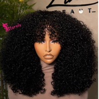 Perruque Bob en Cheveux Humains Bouclés Pixie Birmans Double Drawn, Faite à la Machine, avec Frange, Sans Colle, Pré-Pluckée, Prête à Porter, Vente en Gros