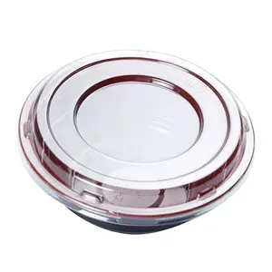뚜껑을 가진 까만 빨간 처분할 수 있는 플라스틱 PP microwavable 찌르기 수프 그릇
