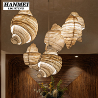 Lampes suspendues créatives nordiques, décoration de restaurant, bar, hôtel, lampe de boulangerie, grand lustre en papier