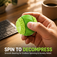 Balle sensorielle texturée en silicone avec anneau rotatif, jouet anti-stress à faire tourner au doigt, balle fidget spinner pour enfants et adultes, autisme, TDAH
