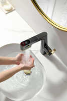 Robinet de lavabo de salle de bain numérique LED en laiton Maestro Spectrum Luxury 59 avec douchette extractible pour projets hôteliers