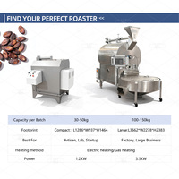 Machine de torréfaction industrielle et commerciale LST 30-150 kg pour fèves de cacao, noix, cacahuètes, machine de torréfaction de fèves de cacao, machine de transformation des fèves de cacao en poudre