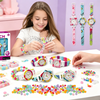 Kit de fabrication de montres DIY pour enfants, ensemble de jouets créatifs avec perles colorées, bracelets décoratifs, cadeau artisanal créatif pour enfants