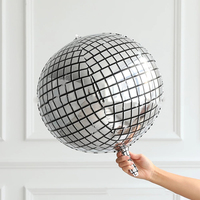 Décoration de fête d'enterrement de vie de jeune fille, ensemble de ballons noirs et argentés, 4D, ballons Disco, mariage, anniversaire, Style Disco, Kit d'arc de ballons