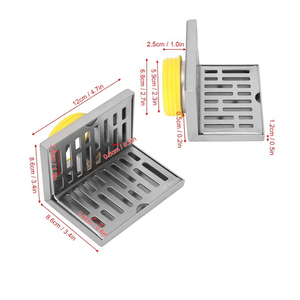 Siphon <span class=keywords><strong>de</strong></span> sol <span class=keywords><strong>d</strong></span>'<span class=keywords><strong>angle</strong></span> moderne en acier inoxydable <span class=keywords><strong>de</strong></span> 12 cm en forme <span class=keywords><strong>de</strong></span> L anti-refoulement pour salle <span class=keywords><strong>de</strong></span> bain, balcon, extérieur, <span class=keywords><strong>baignoire</strong></span> - Product Image 3
