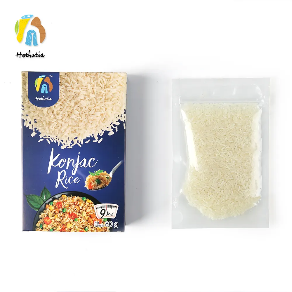 Riz konjac diabétique délicieux à faible teneur en glucides séché à sec avec des fibres alimentaires élevées glucomannan keto slim singapour