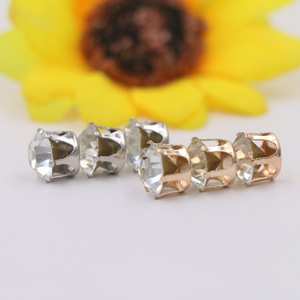 <b>Crystal</b> <b>Stud</b> <b>Earrings</b> Claw Setting Zircon Crown Shape DIY Jewelry Accessories Unisex Everyday Wear Gold Silver White - Product Image 2