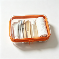 Étui de rangement transparent en PET rigide avec fermeture éclair, pochette rigide transparente pour les voyages, les articles de toilette, les fournitures de bureau, les cosmétiques