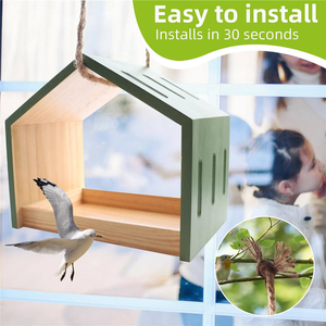 Comedero de Pájaros de Madera Premium para Exteriores, Casa para Pájaros Silvestres Colgante con Circulación de Aire para Jardín, Patio o Ventana - Product Image 4