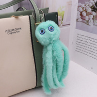 Porte-clés en peluche pieuvre mignonne et moelleuse, animal marin doux, pendentif de sac, cadeau pour filles