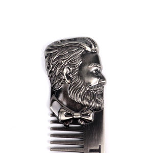 Peigne à barbe rétro façonnant la tête d'huile pour hommes, meilleur accessoire rétro en acier inoxydable pour hommes, 1 pièce - Product Image 3