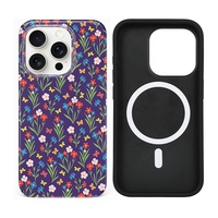 Accessoires de téléphone portable coque de téléphone pour iPhone 15 Pro Max personnalisable OEM fleur Style Anti-chute magnétique antichoc IMD étui