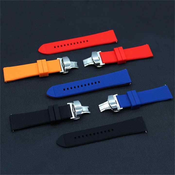 Cinturino per orologio in silicone Cinturino per orologio in gomma a sgancio rapido 18mm 20mm 22mm 24mm Cinturino per orologio Cinturino di ricambio  1511