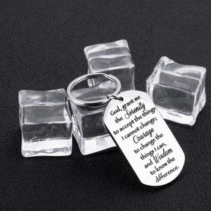 基督教宗教励志礼物圣经经文洗礼护身符珠宝黑色激光不锈钢复古宁静祈祷 - Product Image 3