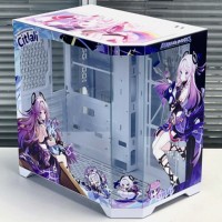 Boîtier de jeu ATX Mid-Tower personnalisé Genshin Impact Citlali, nouveau design, gravure UV, peinture pulvérisée, ventilateur métallique élégant – Vente Flash