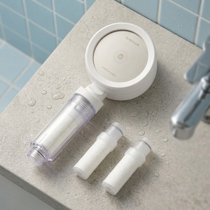NUEVO 2026 PR-8TS Cabezal de Ducha de Viaje Compacto con Filtro de Lluvia Pura, Flujo Ajustable Único, Alta Presión, Hecho en Corea, Diseño Moderno - Product Image 1