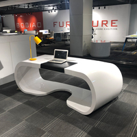Bureau de direction de forme unique, blanc, de forme ronde avec tiroir, prix bas des fabricants, nouveau