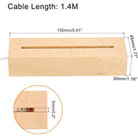 Base en bois pour lampe LED 3D, base de lampe LED 3D en bois pour illusion 3D, cadeau de Noël, veilleuse