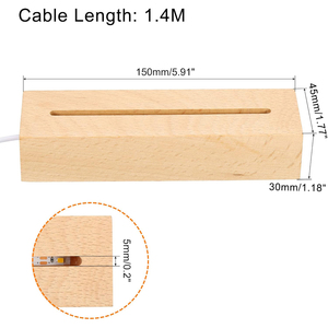 Wholesale Wood Led Night <b>Light</b> Base Wooden 3d Led Lamp Base for 3d Illusion Christmas Gift Night <b>Light</b> - Product Image 2