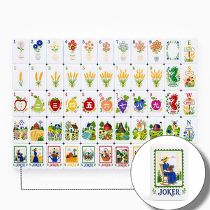 2026 New Warm Countryside Design Acrylic American Mahjong Set Wheat Windmill Print 160 Tiles Pre Order Gift For Nature Lovers - Product Image 3