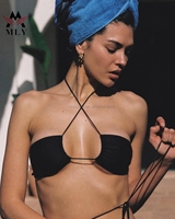 Maillot de bain sexy à dos nu avec micro-string personnalisé pour filles, bikini sexy, vêtements de plage triangulaire