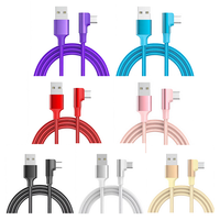Cable de Datos USB-C a C de 90 Grados, 5A 60W, Carga Rápida y Transferencia de Datos, Cable de Nailon Trenzado para Teléfonos Móviles y Accesorios de Computadora