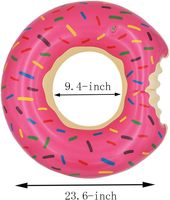 Feiyale – Lot de 2 bouées gonflables écologiques en PVC en forme de donut, 23,6 pouces, pour jeux d'été à la plage et décorations de fête pour enfants