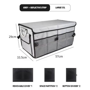 Công Suất Lớn Có Thể Gập Lại 1680D Oxford Du Lịch Không Thấm Nước Xe Thân Hộp Lưu Trữ 57*33.5*29Cm Đến Màu Đen/Màu Xám Xe Khởi Động Tổ Chức - Product Image 4
