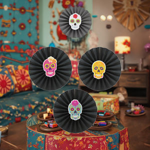 Éventail en papier EAST TERN <span class=keywords><strong>Jour</strong></span> des Morts pour les décorations de fête de remise des diplômes et de Thanksgiving - Product Image 5