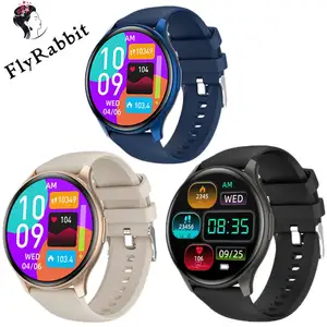 Flyrabbit ZW60 jam tangan pintar AMOLED, 2024 untuk pria wanita Xiaomi Huawei 1.43 inci tampilan HD panggilan Bluetooth